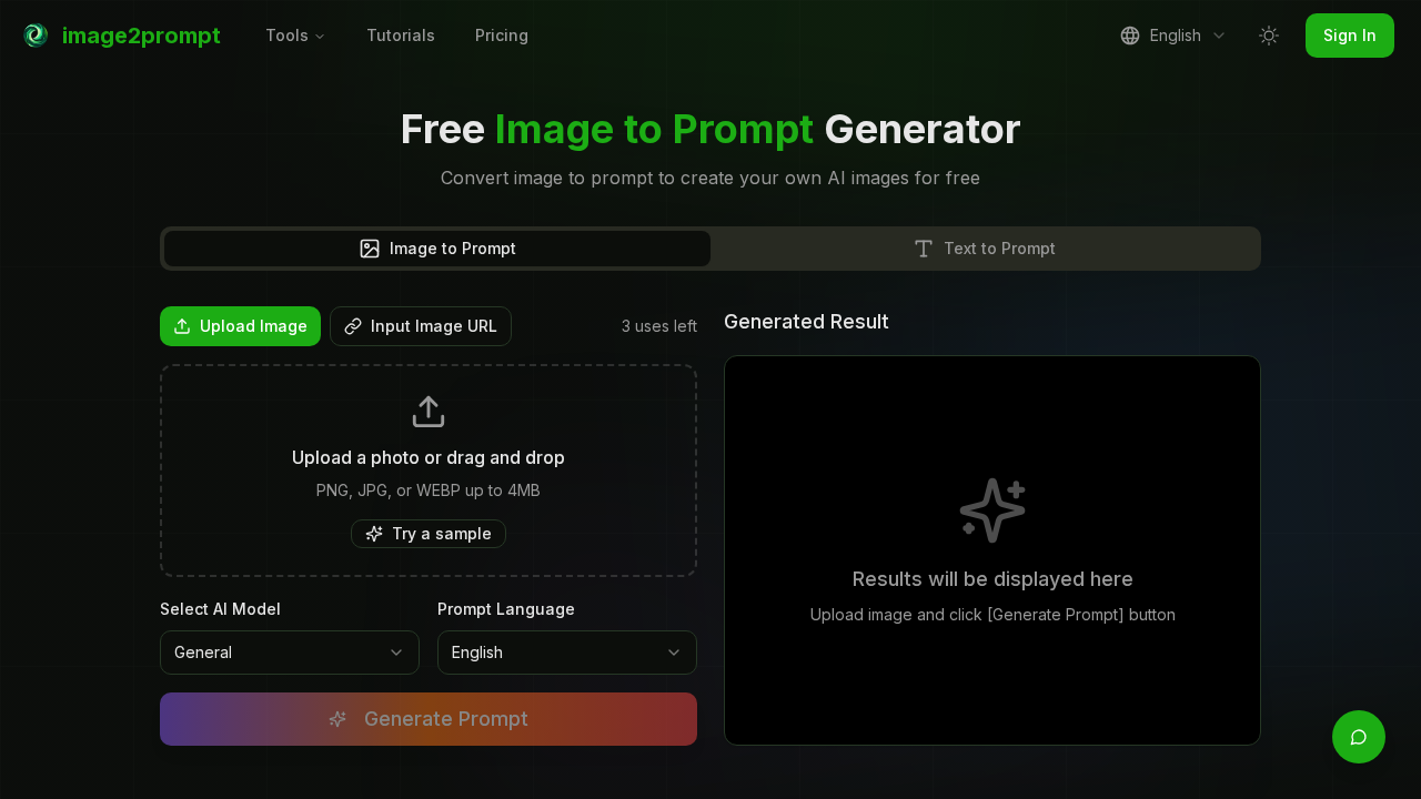 Image to Prompt Generator screenshot