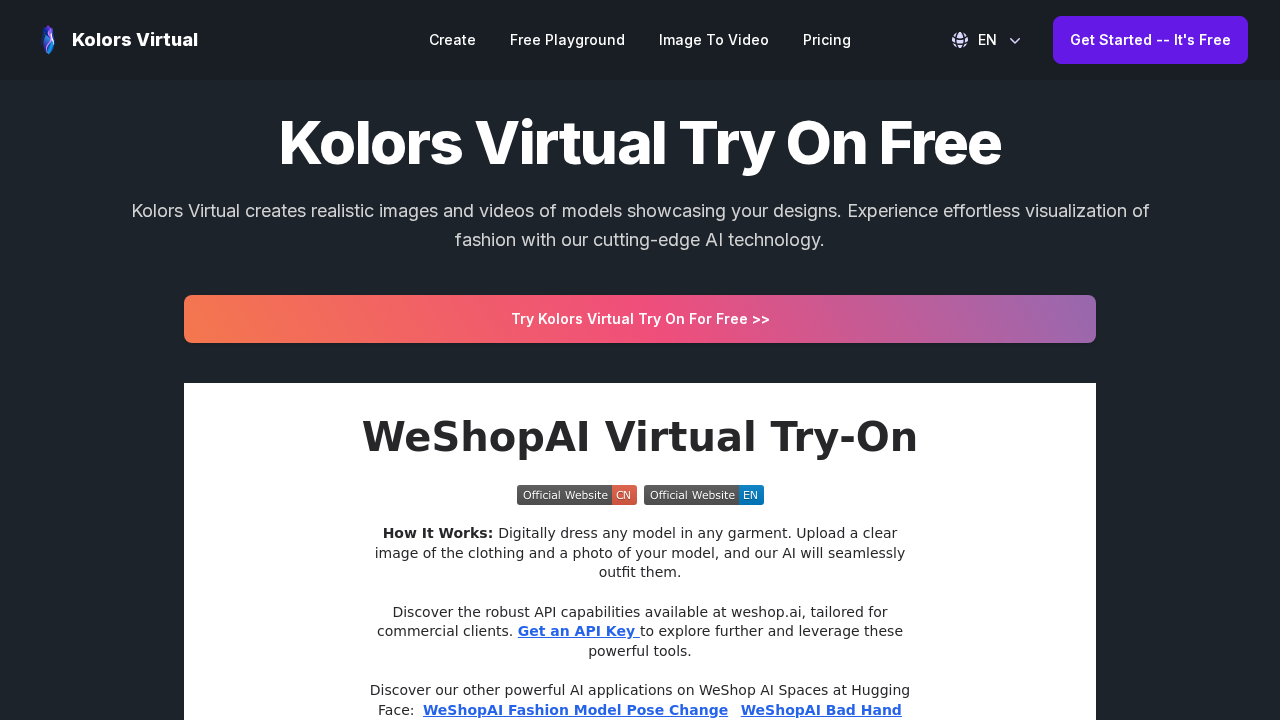 Kolors Virtual Try On screenshot