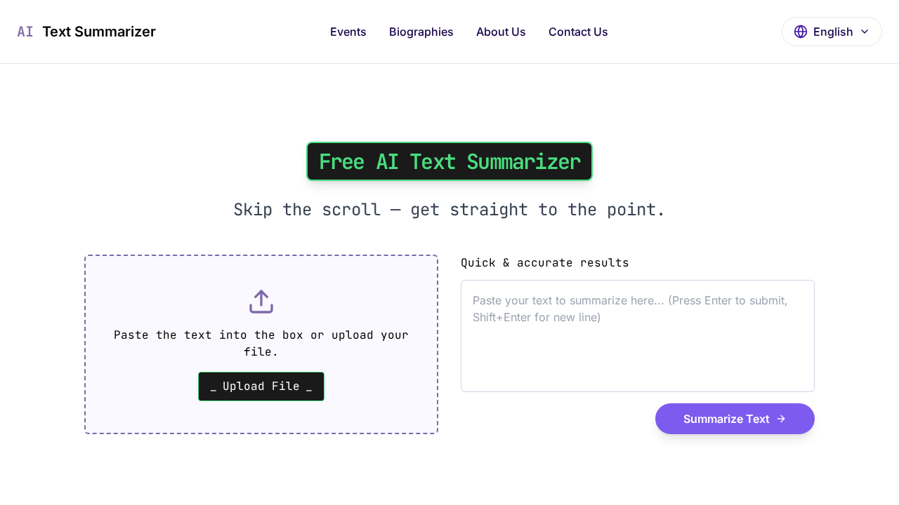 AI Text Summarizer screenshot