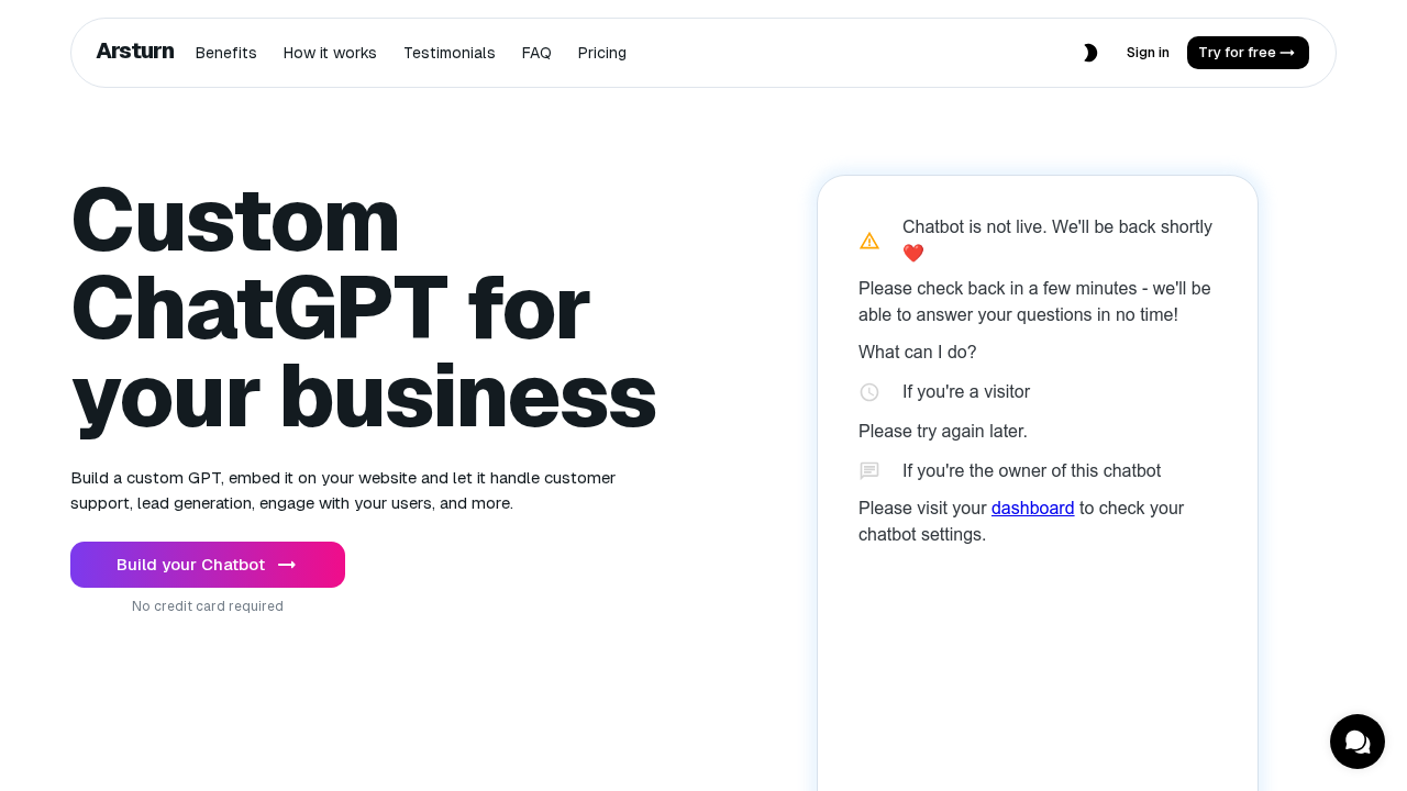Arsturn AI screenshot