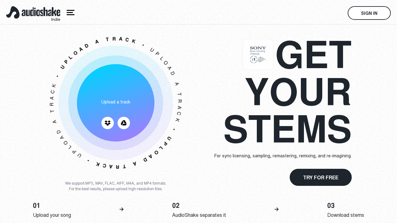 Audioshake screenshot
