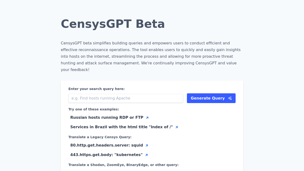 CensysGPT screenshot