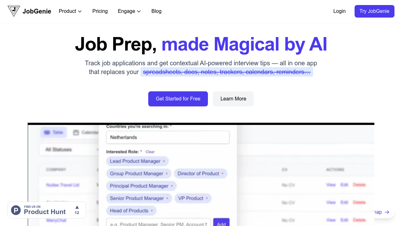 JobGenie screenshot