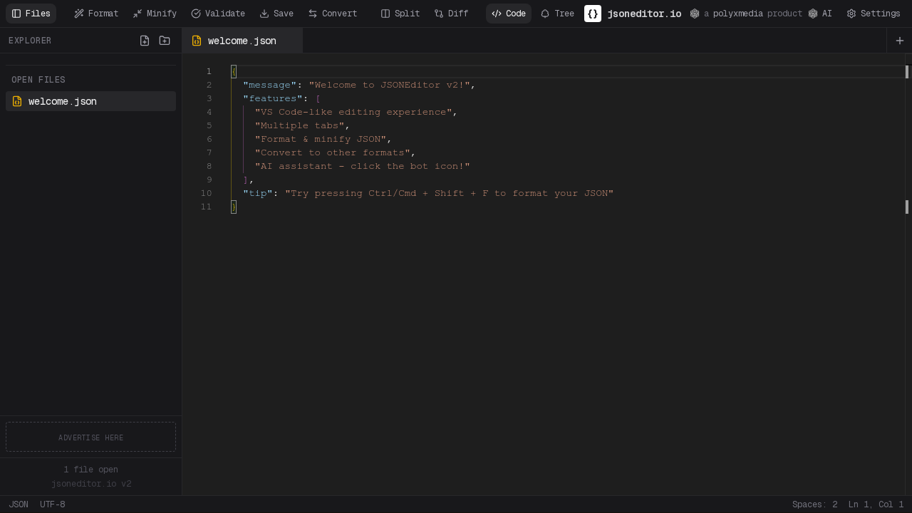 JSONEditor screenshot