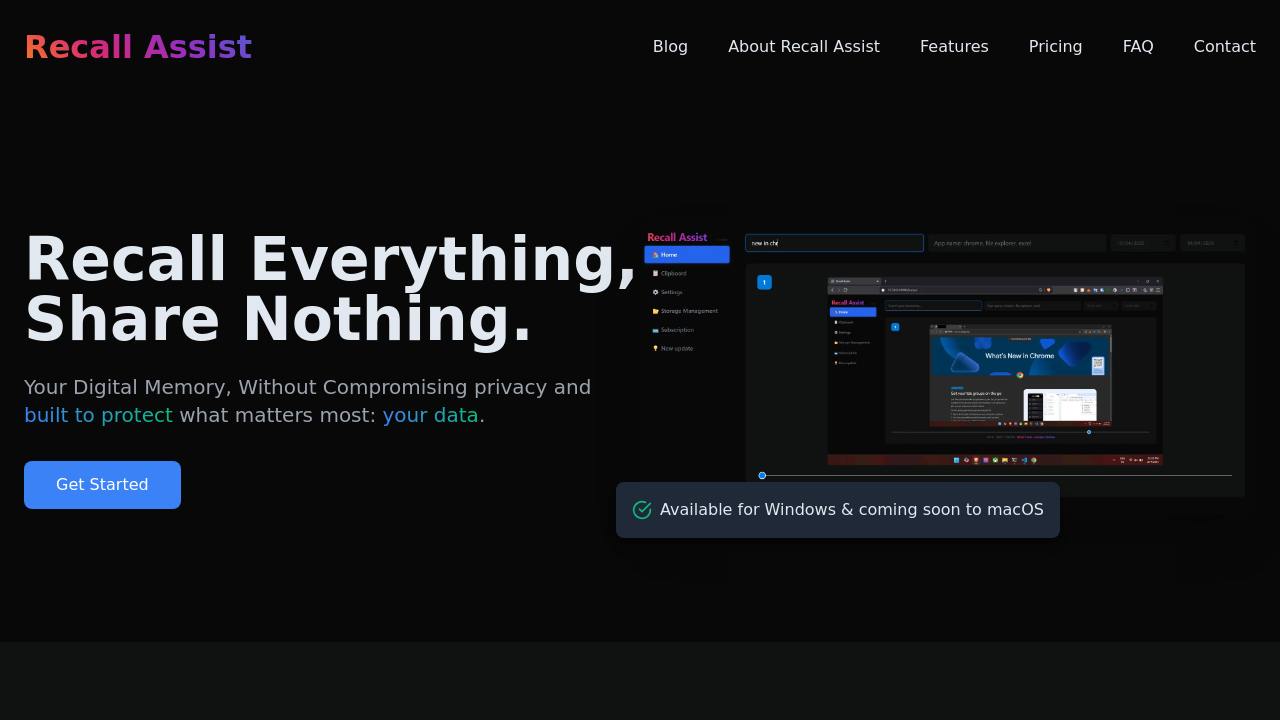 Recall Assist screenshot