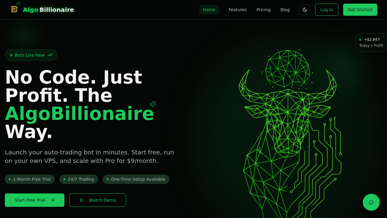 AlgoBillionaire screenshot