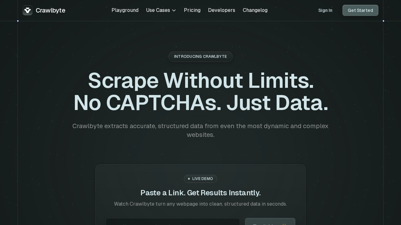 Crawlbyte screenshot