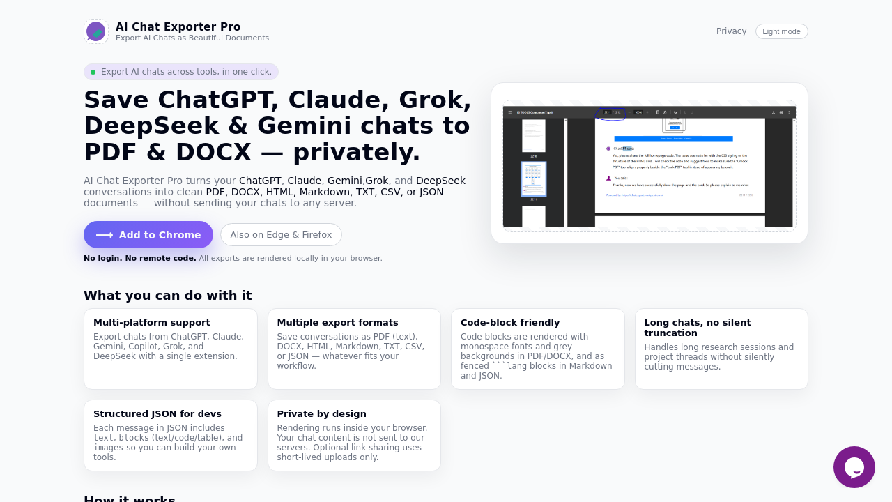 AI Chat Exporter Pro screenshot