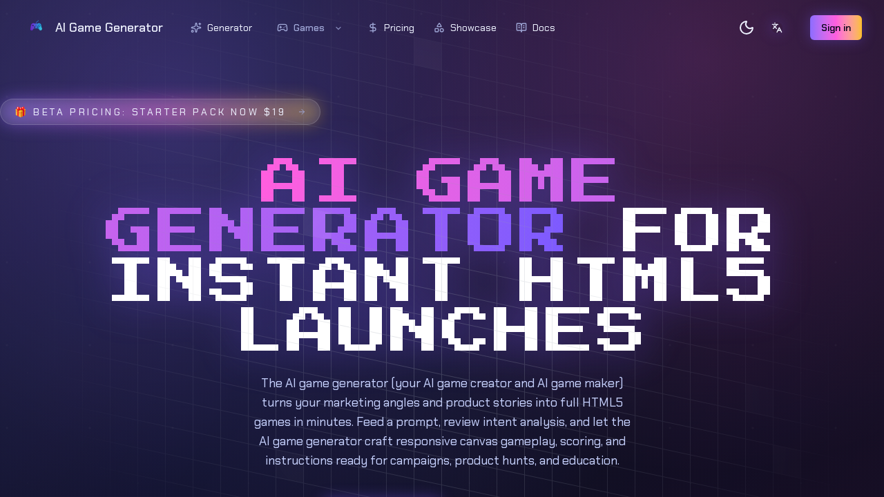 AI Game Generator screenshot