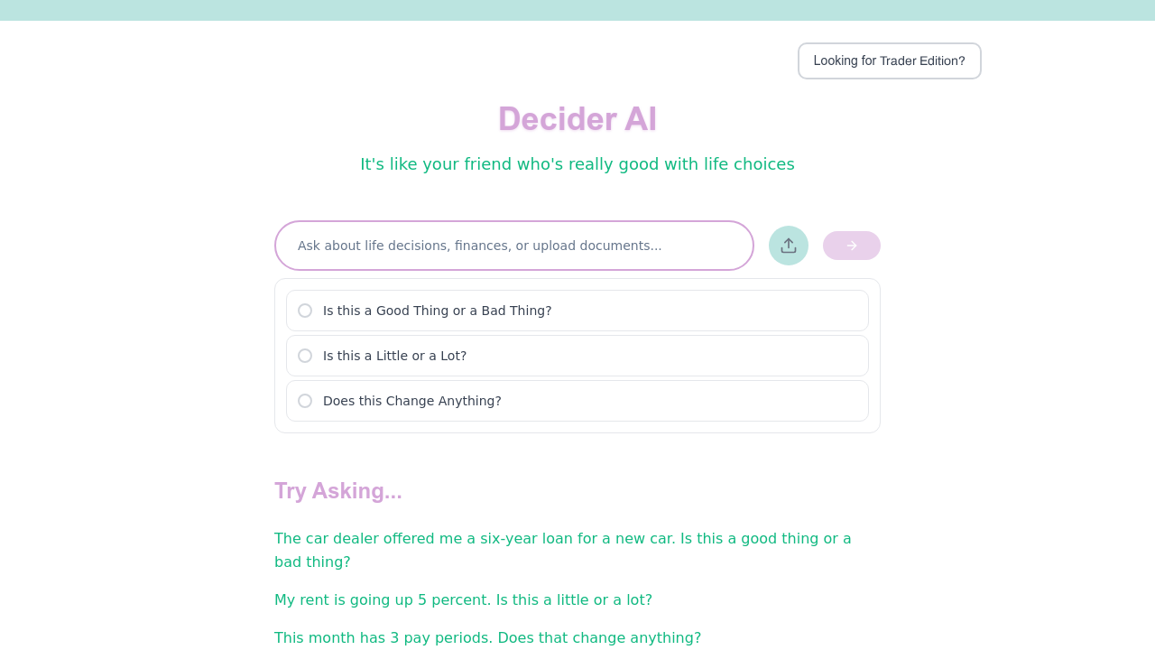 Decider AI screenshot