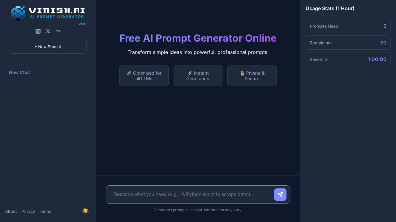 Free AI Prompt Generator screenshot