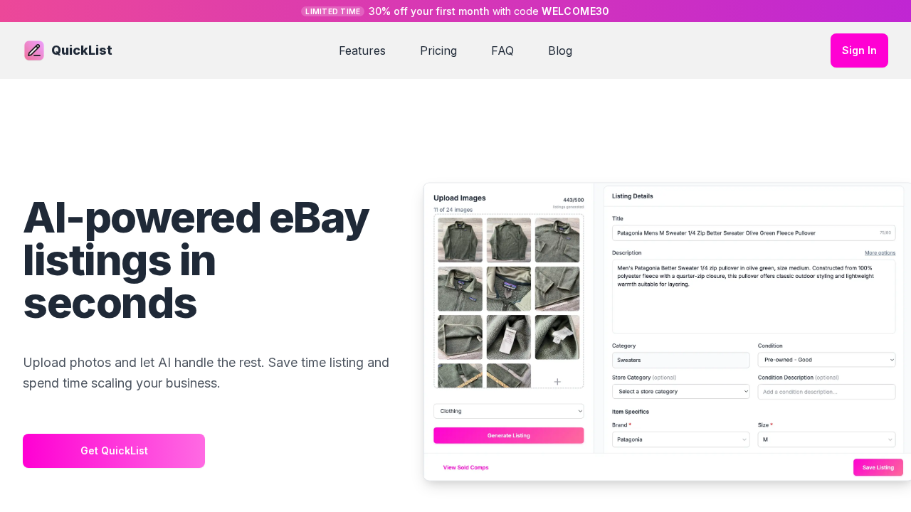 QuickList screenshot