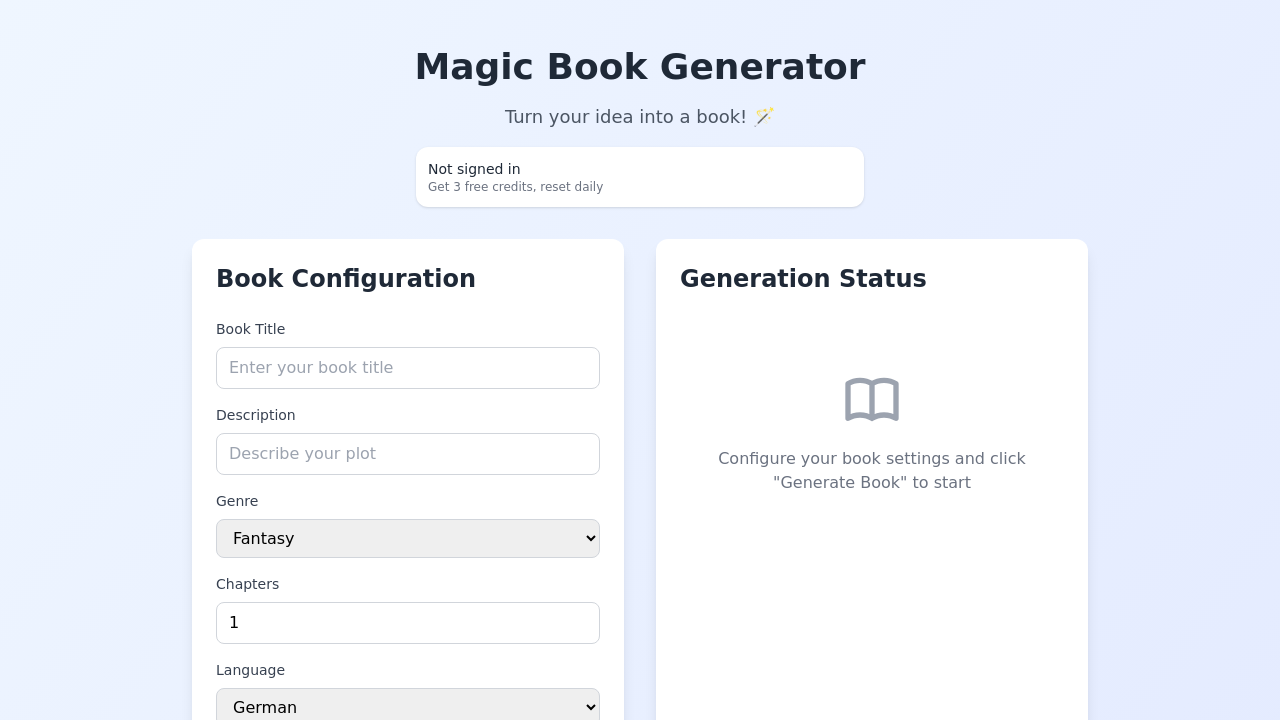 Magic Book Generator screenshot