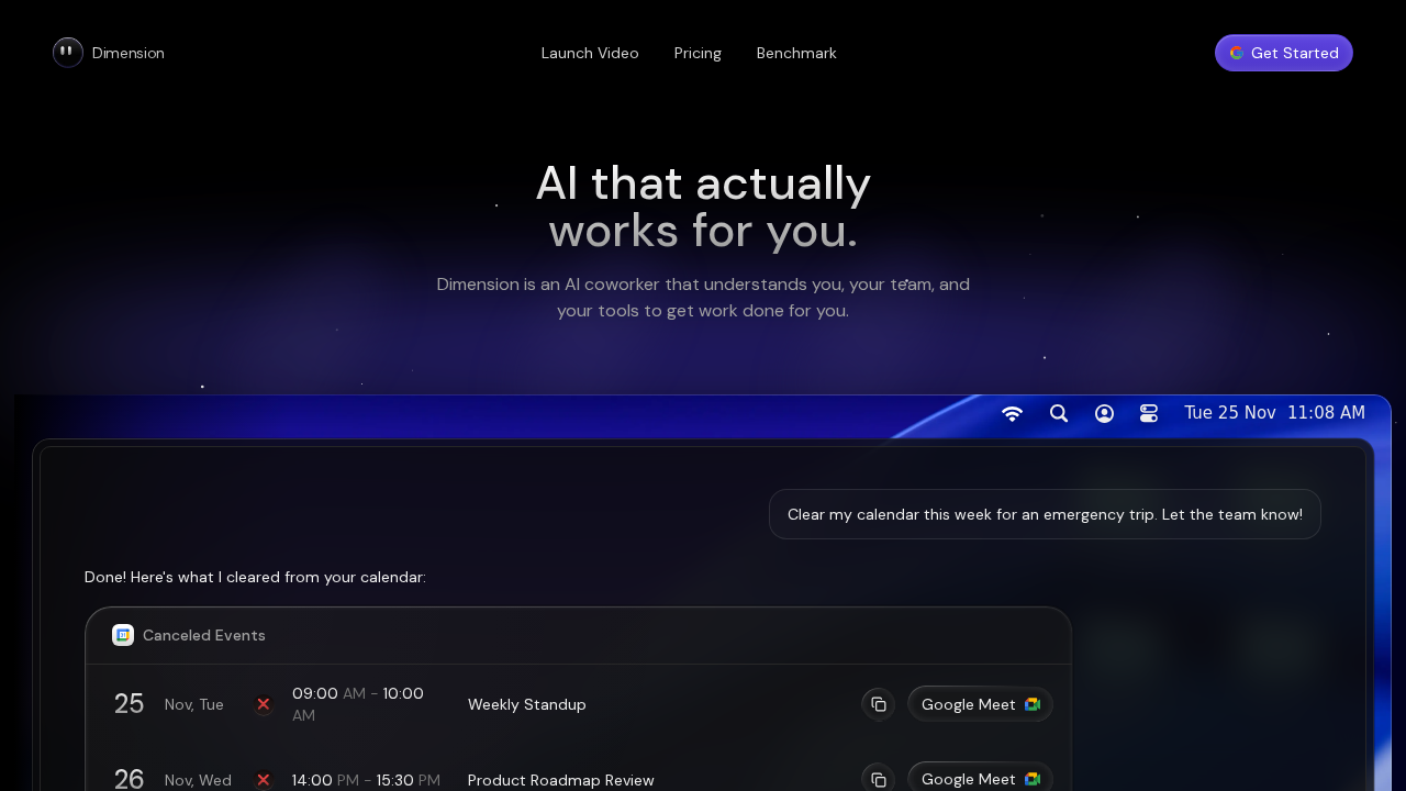 Dimension screenshot