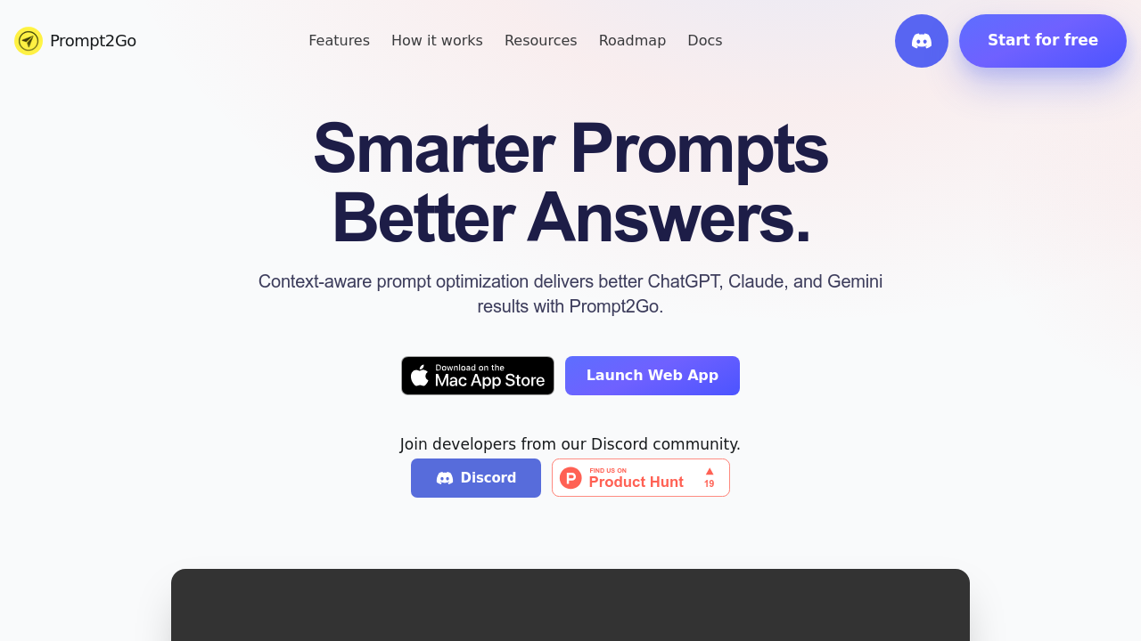 Prompt2Go screenshot