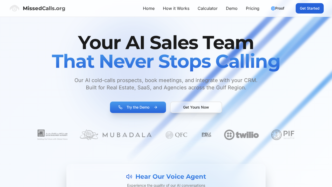 MissedCalls.org screenshot