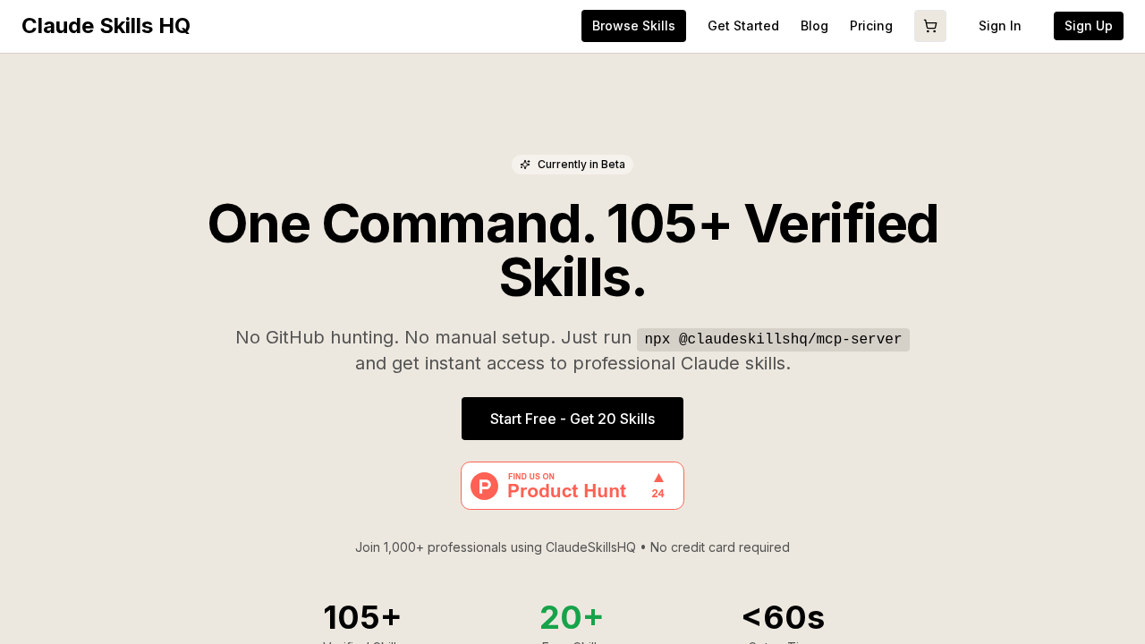 ClaudeSkillsHQ screenshot