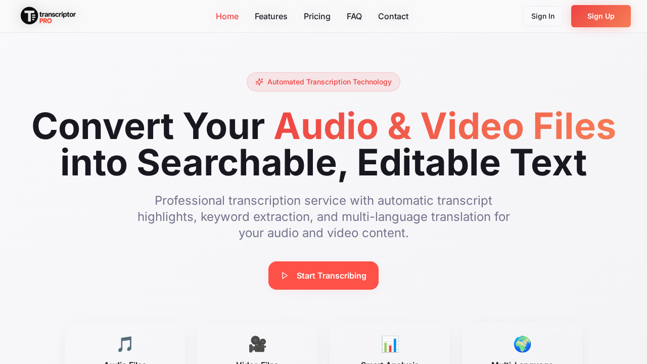 TranscriptorPro screenshot