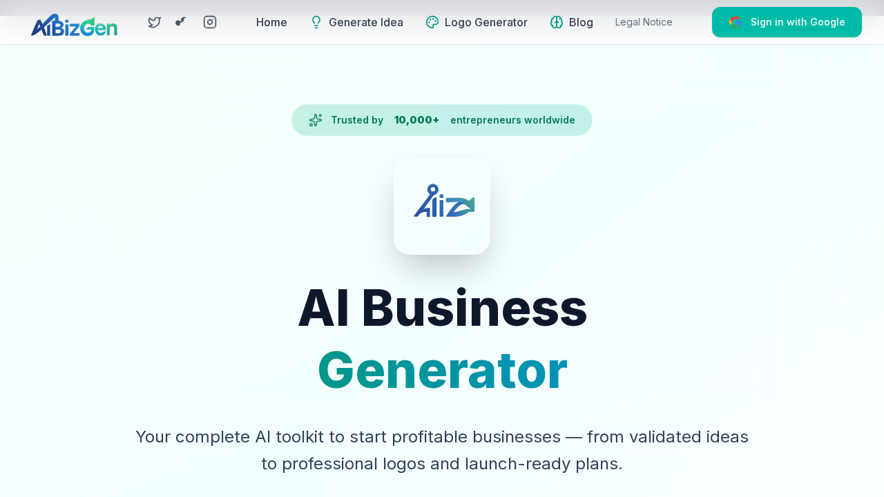 AI Business Idea Generator screenshot