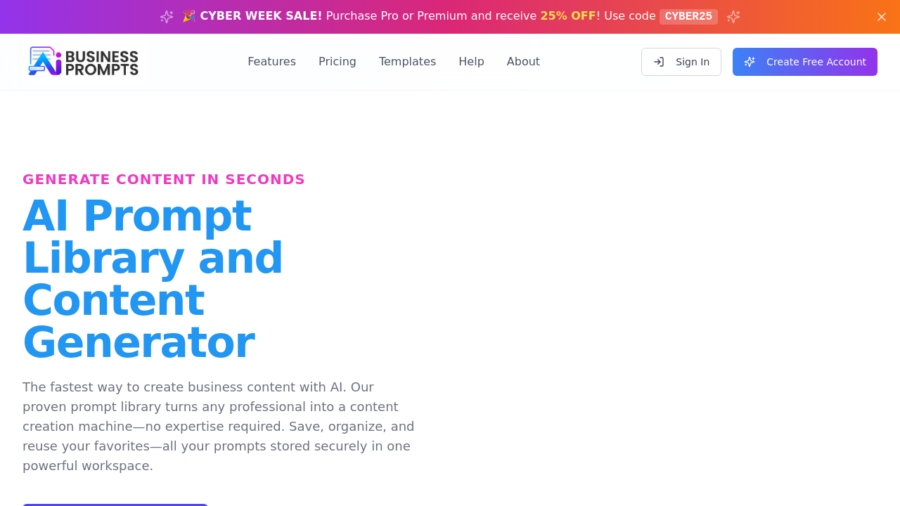 AI Prompt Library screenshot