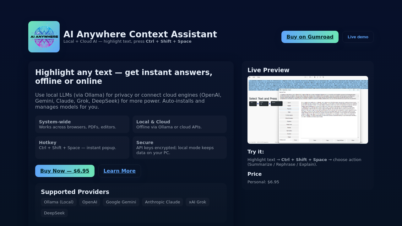 AI Anywhere screenshot