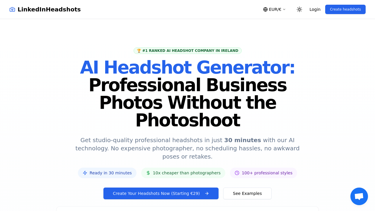 LinkedInHeadshots.ai screenshot