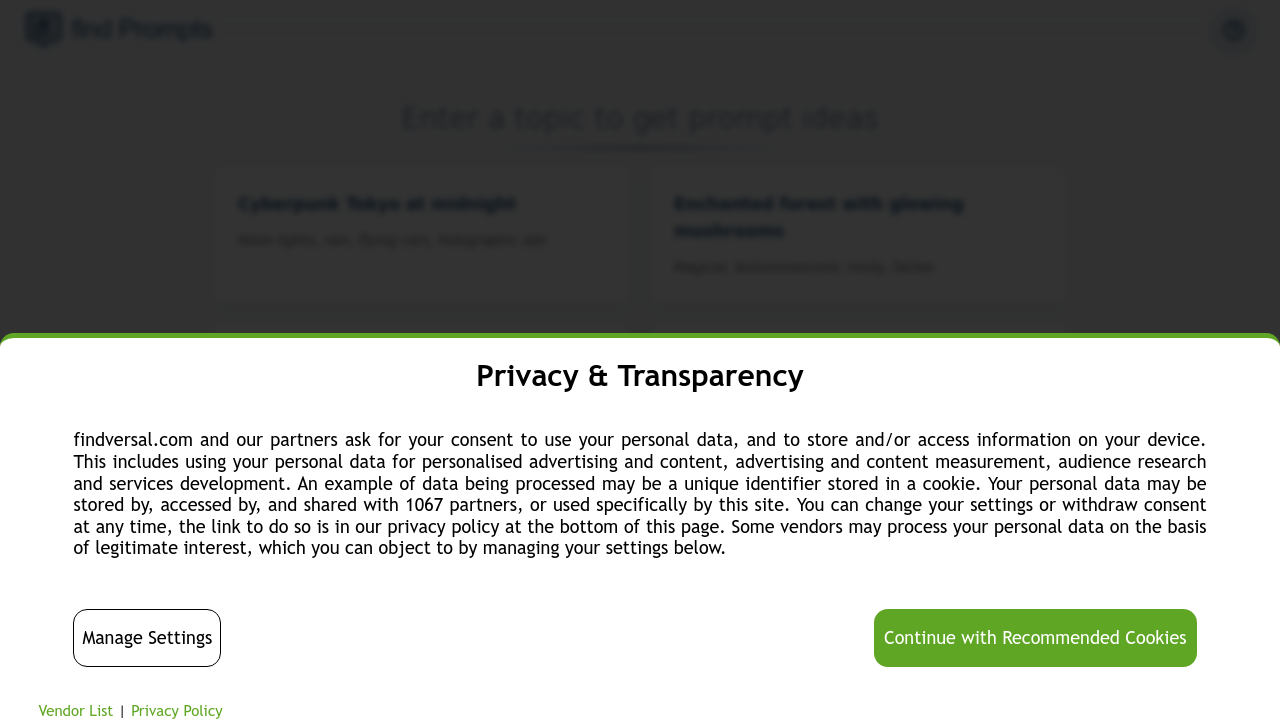 Find Prompts screenshot