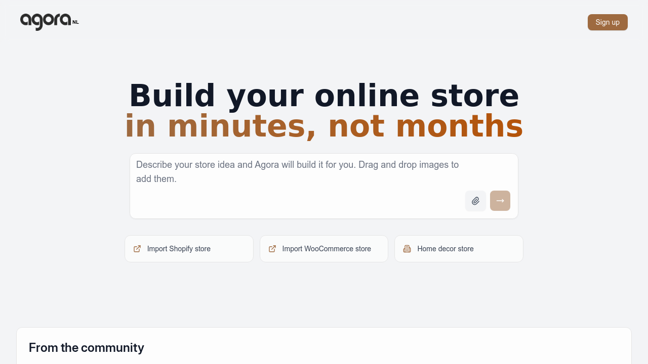Agora Store Builder screenshot