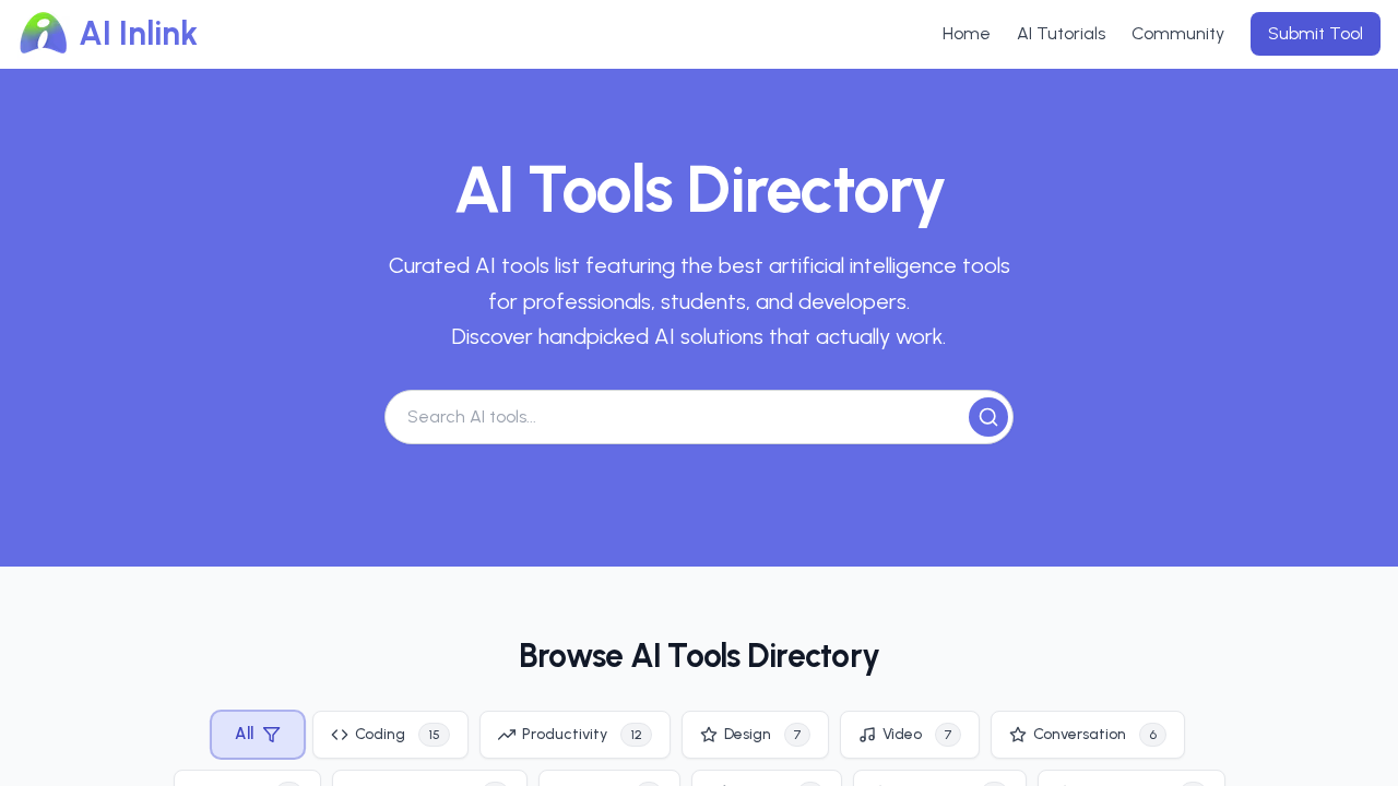 AIInLink AI Tools Directory screenshot