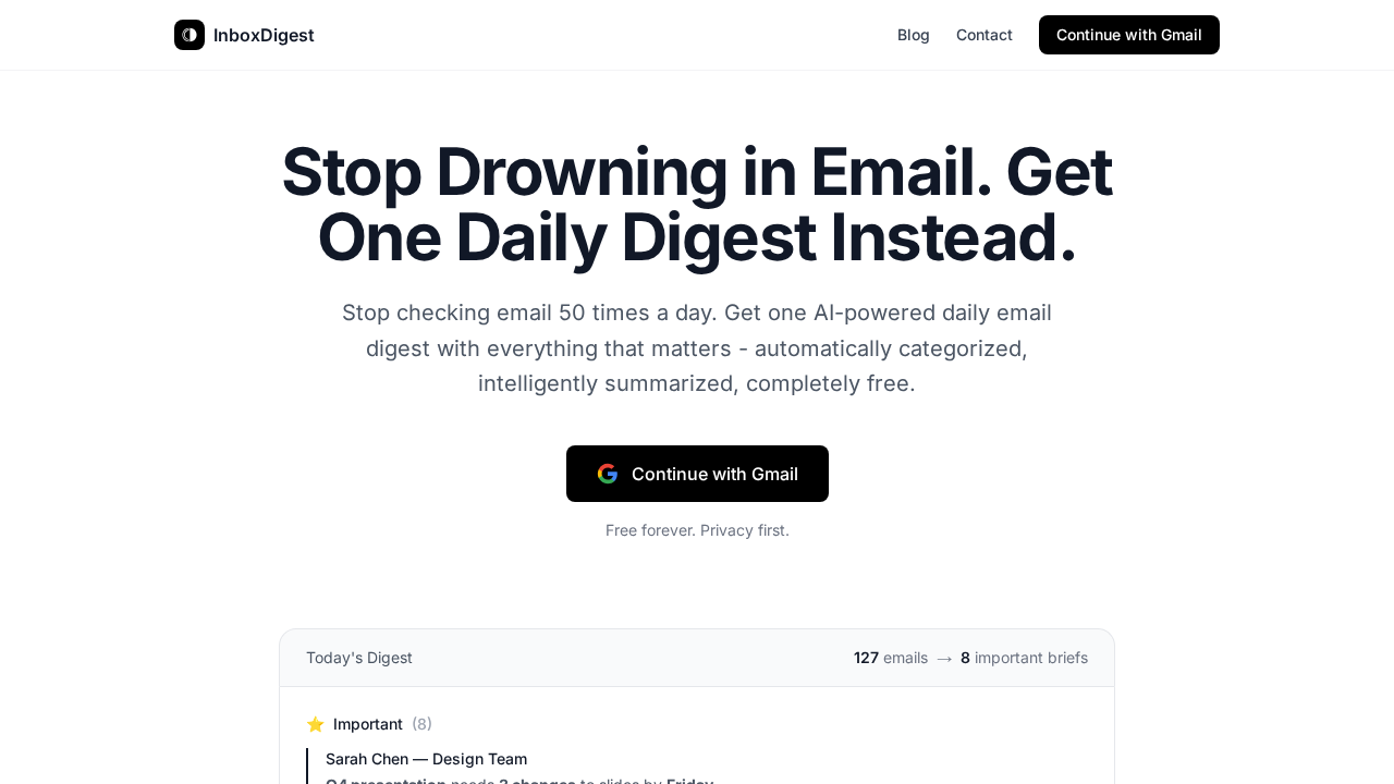 Inbox Digest AI screenshot