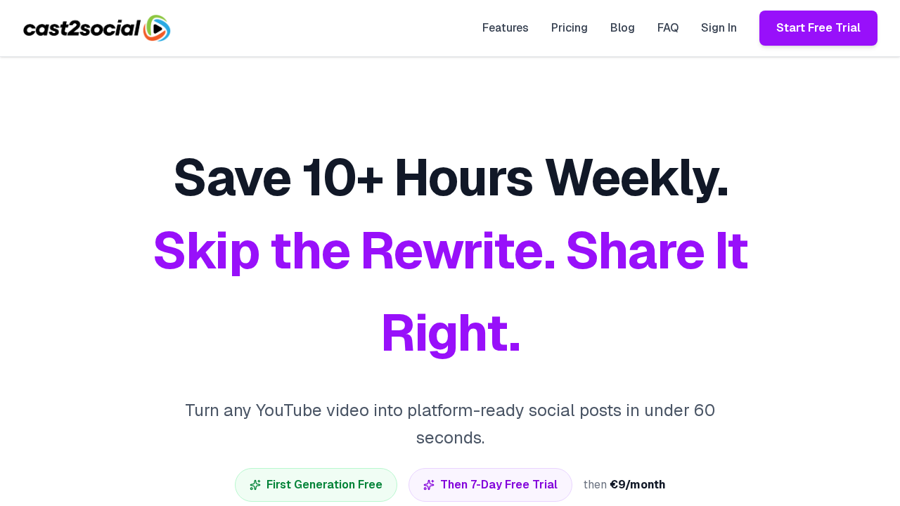 Cast2Social screenshot