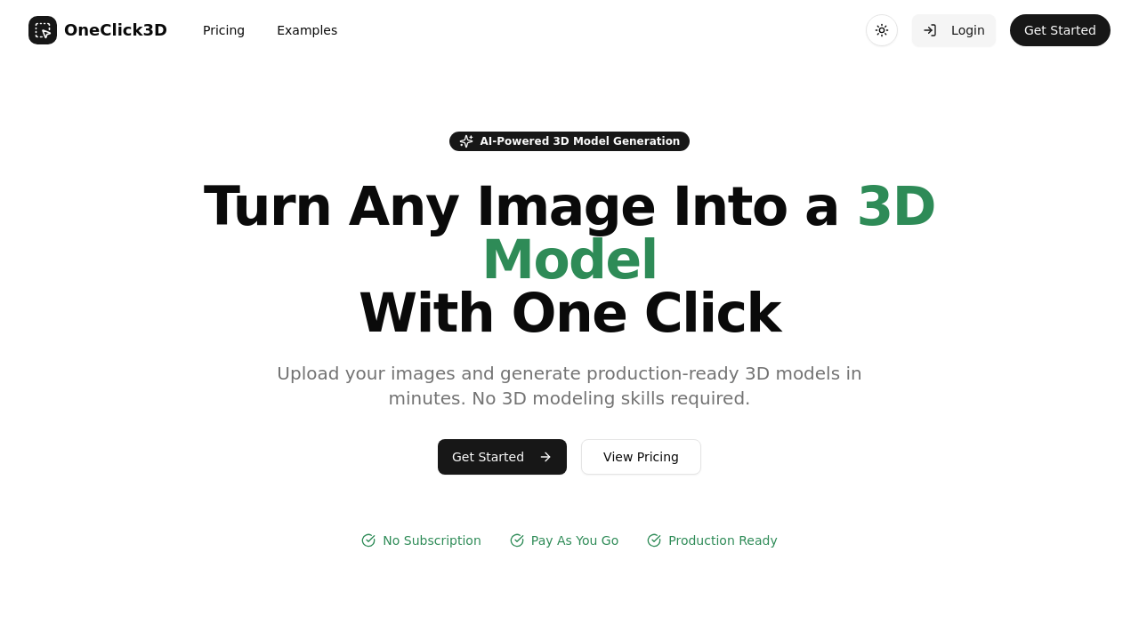 OneClick3D screenshot