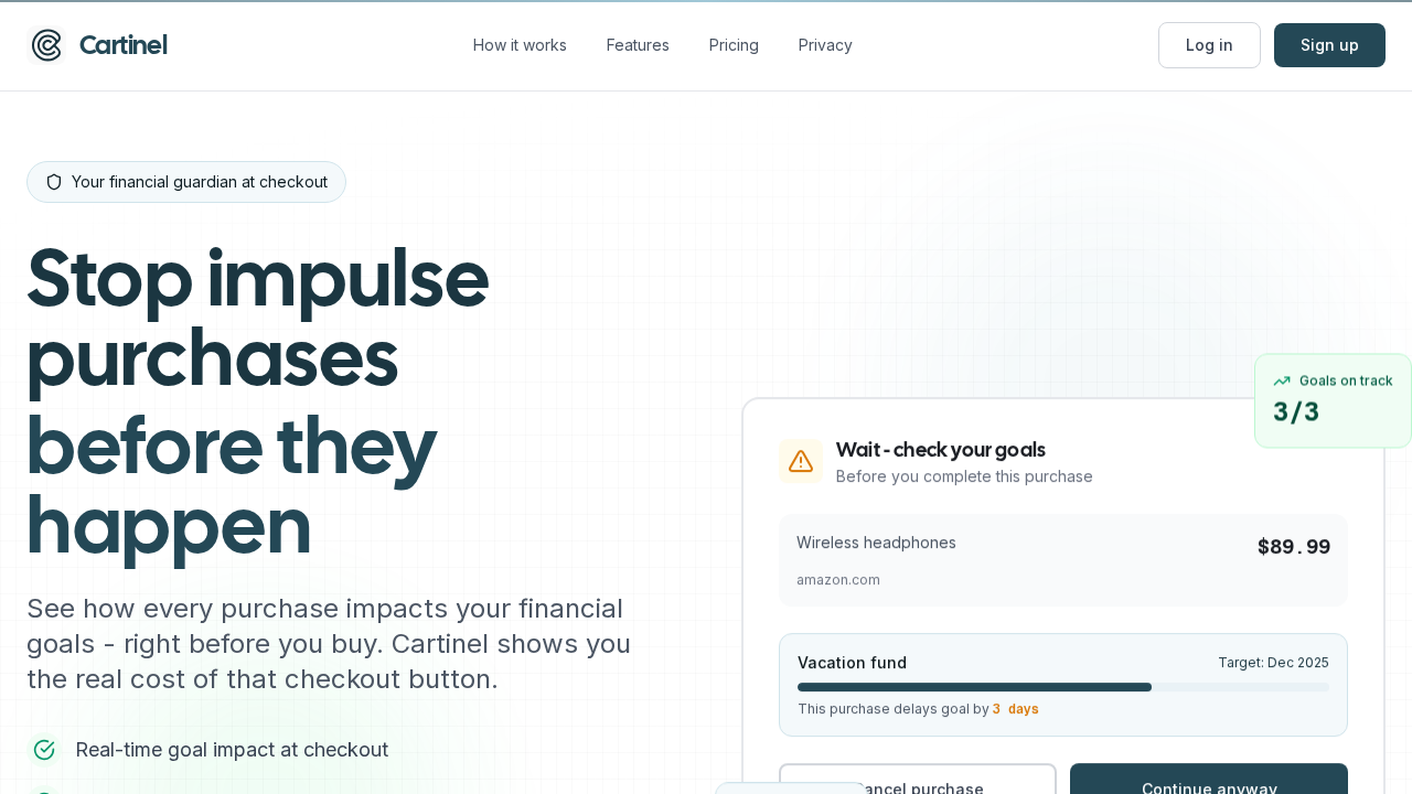 Cartinel - Financial Wellness screenshot