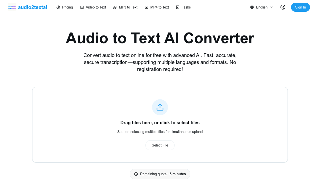 Audio to Text AI screenshot