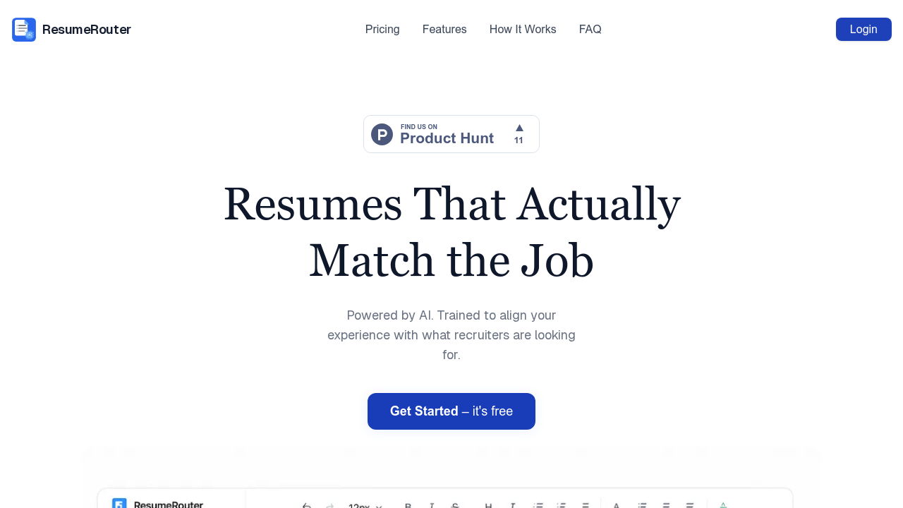 ResumeRouter screenshot