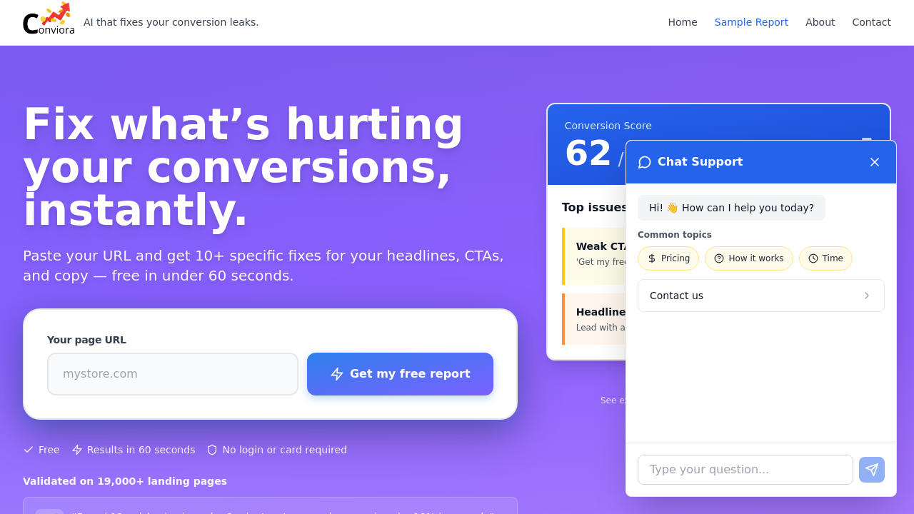 Conviora | AI Website Analyzer screenshot