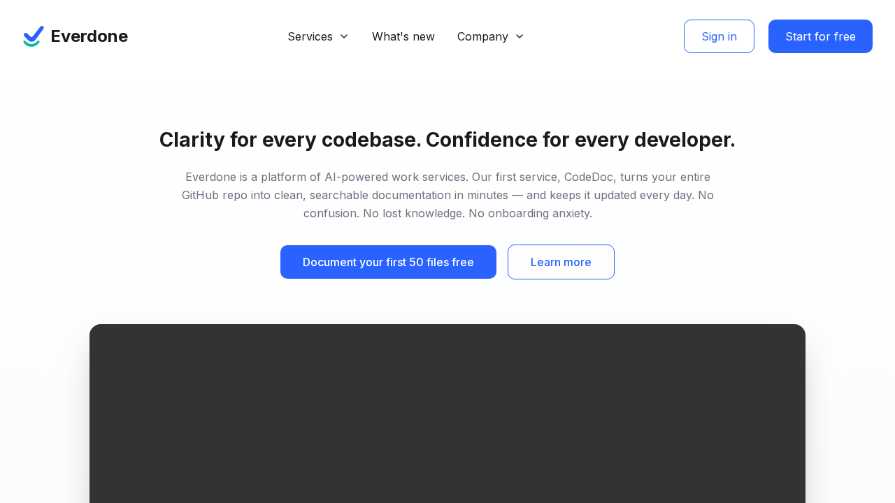 Everdone – AI-powered Code Documentation screenshot