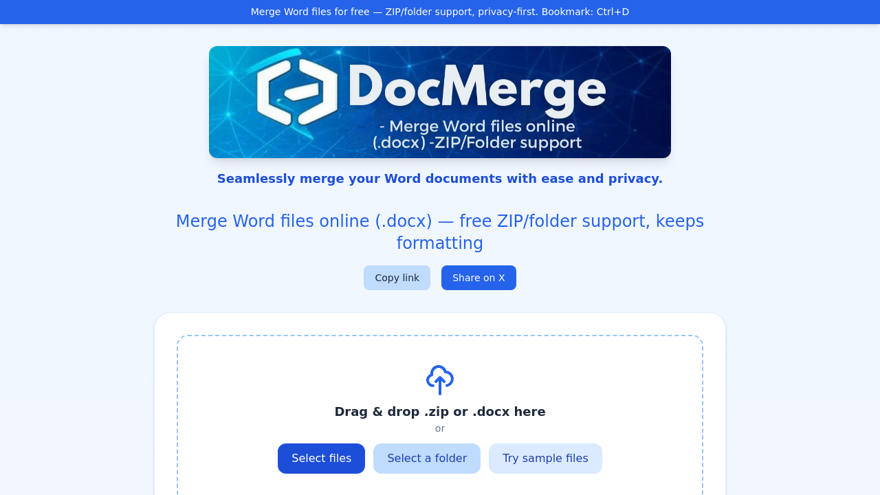 DocMerge — Private Word Merger screenshot