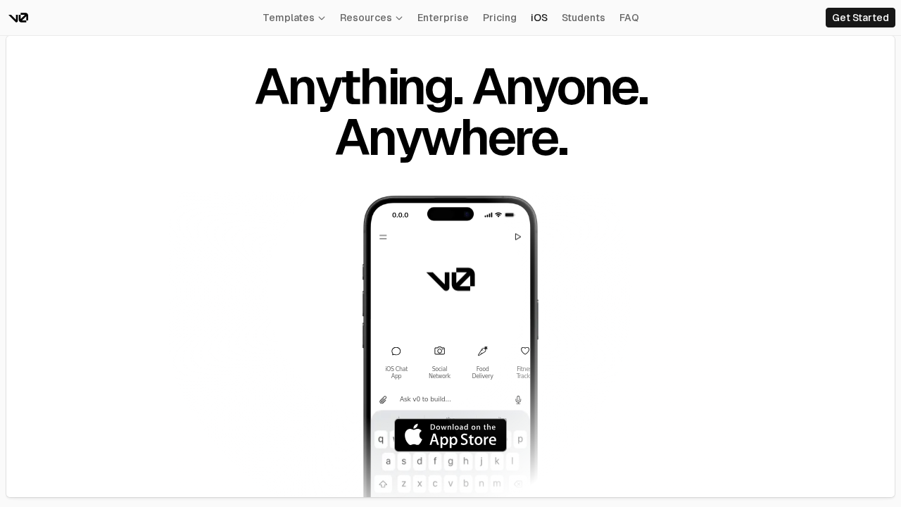 v0 for iOS screenshot