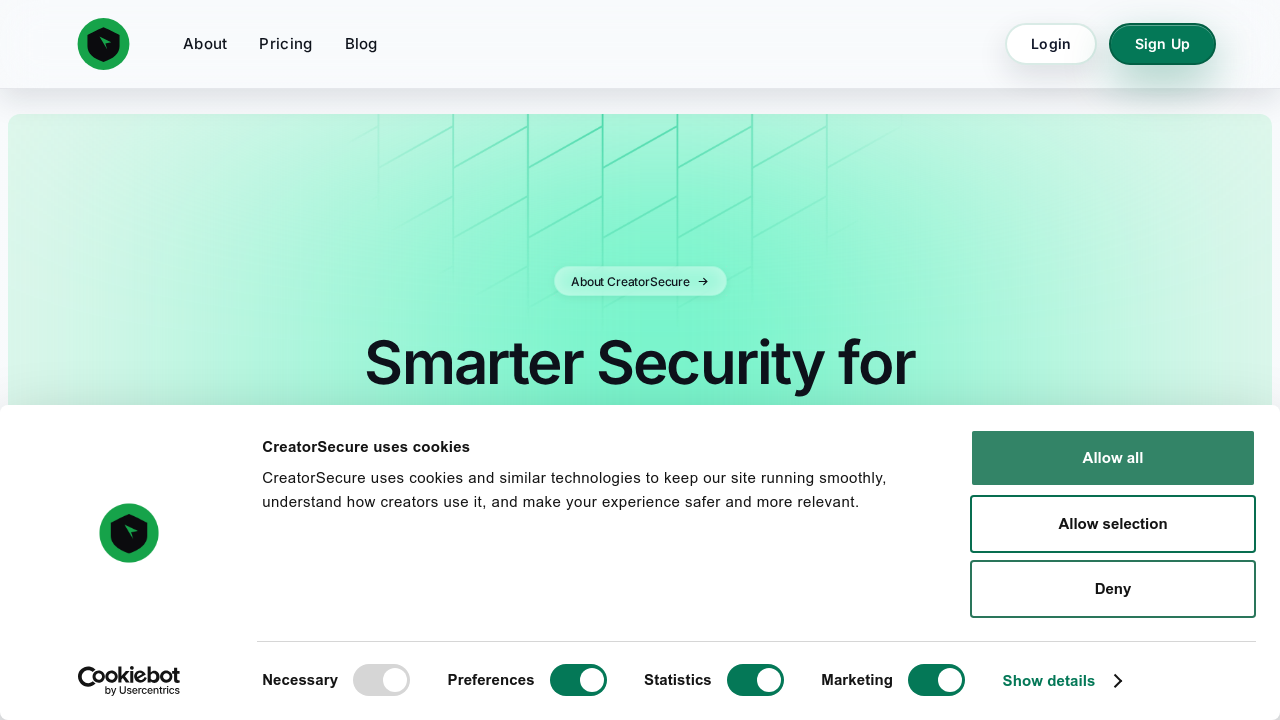 CreatorSecure screenshot