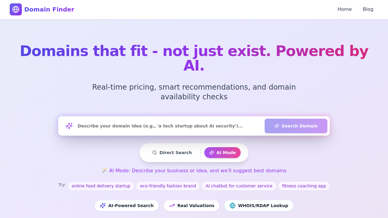 Find your better domain name with AI screenshot