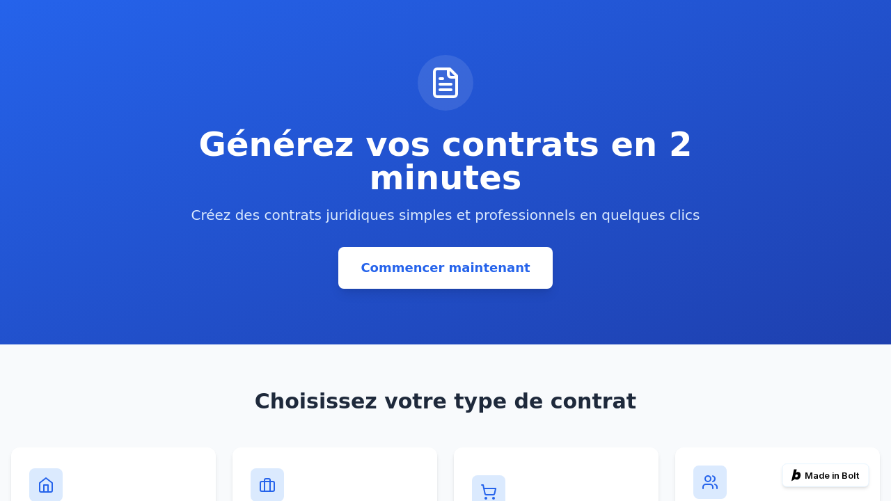 React Legal Contract Generator screenshot