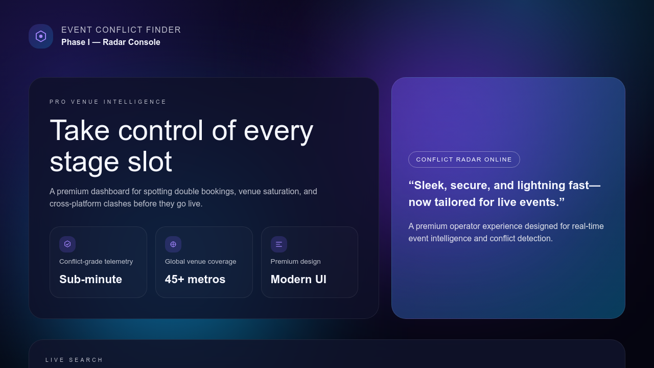 Event Conflict Finder screenshot