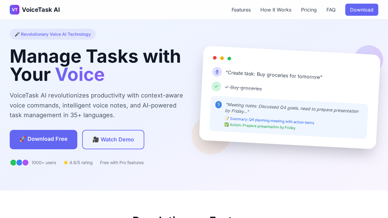 VoiceTask AI screenshot