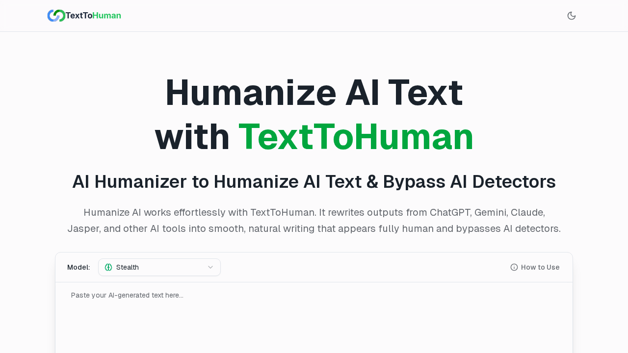 TextToHuman — Humanize AI text screenshot