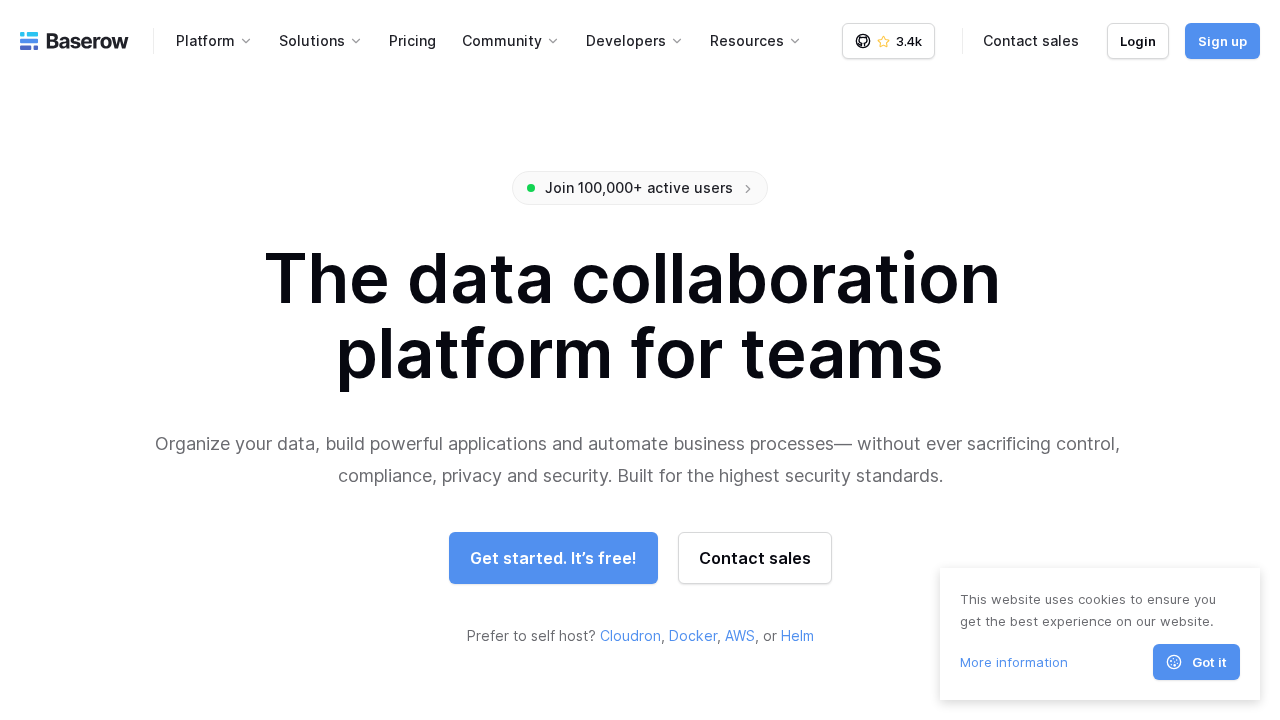 Baserow 2.0 screenshot