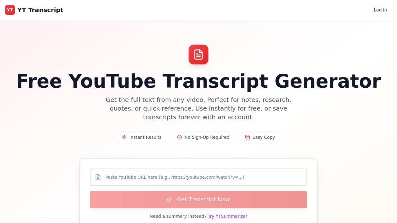 YT Transcript screenshot