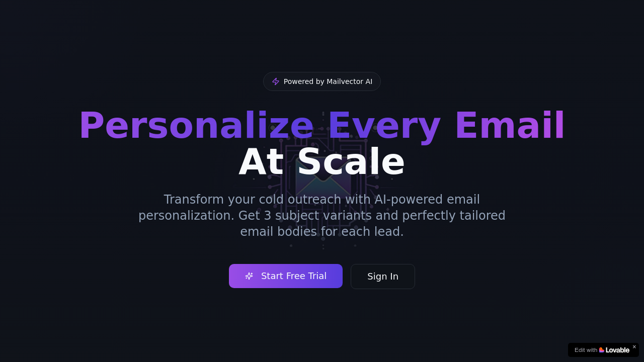 Mailvector screenshot