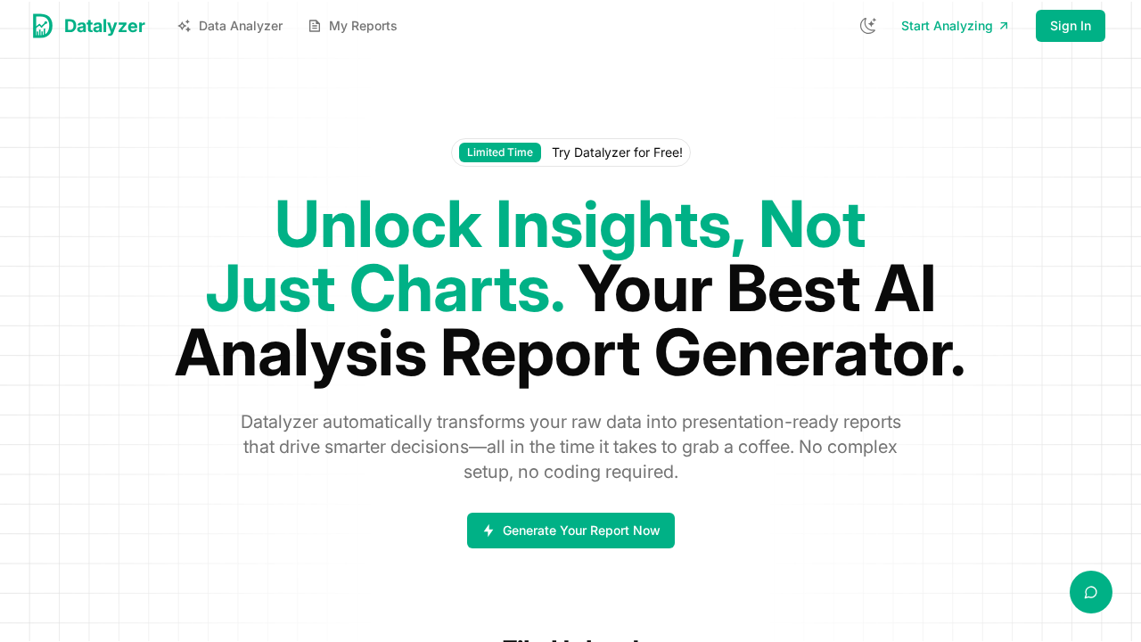 Datalyzer — AI Analysis Report Generator screenshot