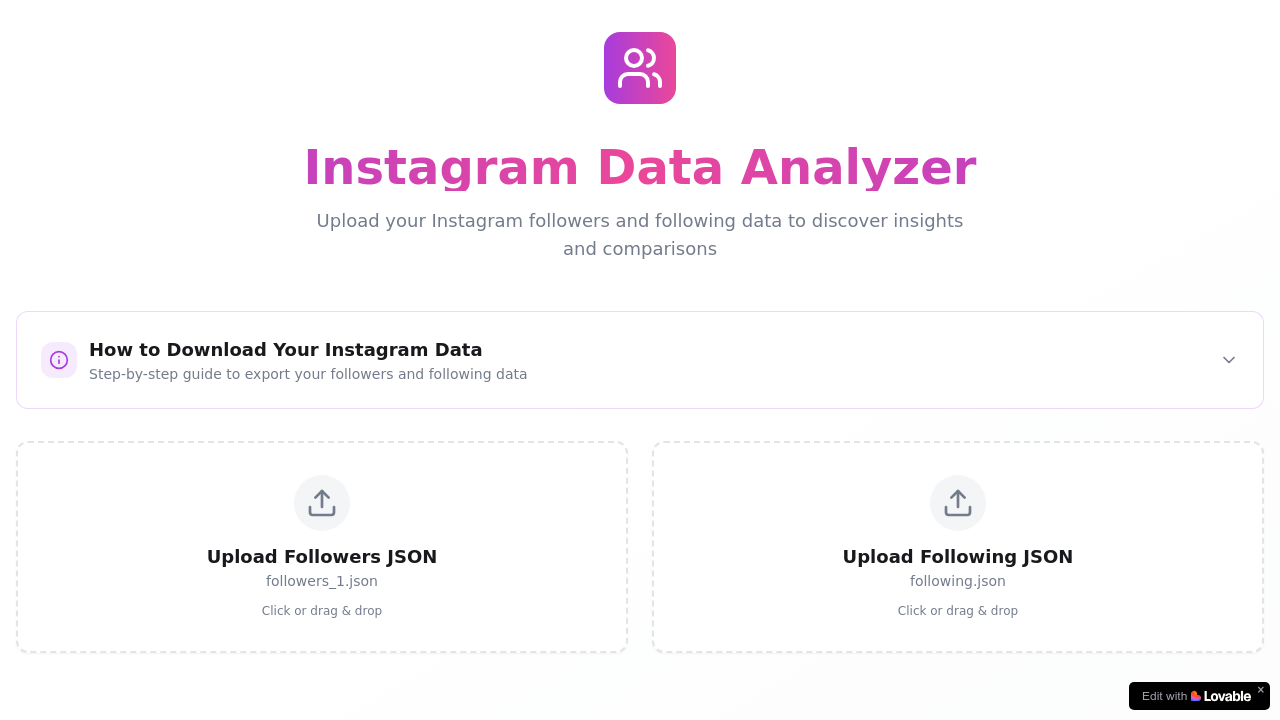 Instagram Data Analyzer screenshot